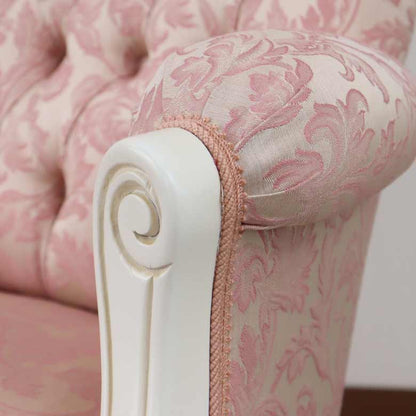 イタリア 一人がけ ソファー ホワイト ピンクアラベスク 785W/COP