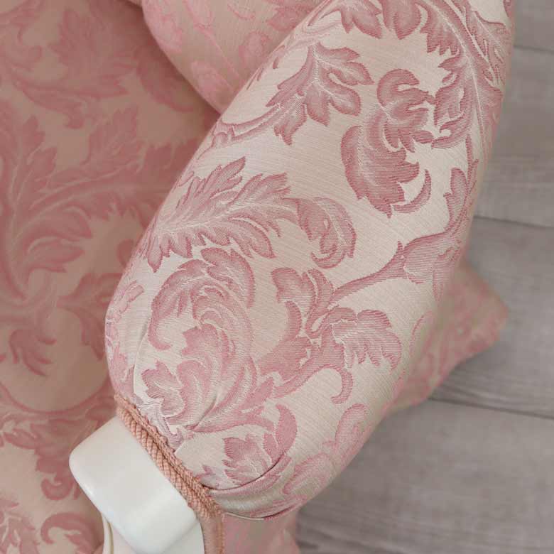 イタリア 一人がけ ソファー ホワイト ピンクアラベスク 785W/COP