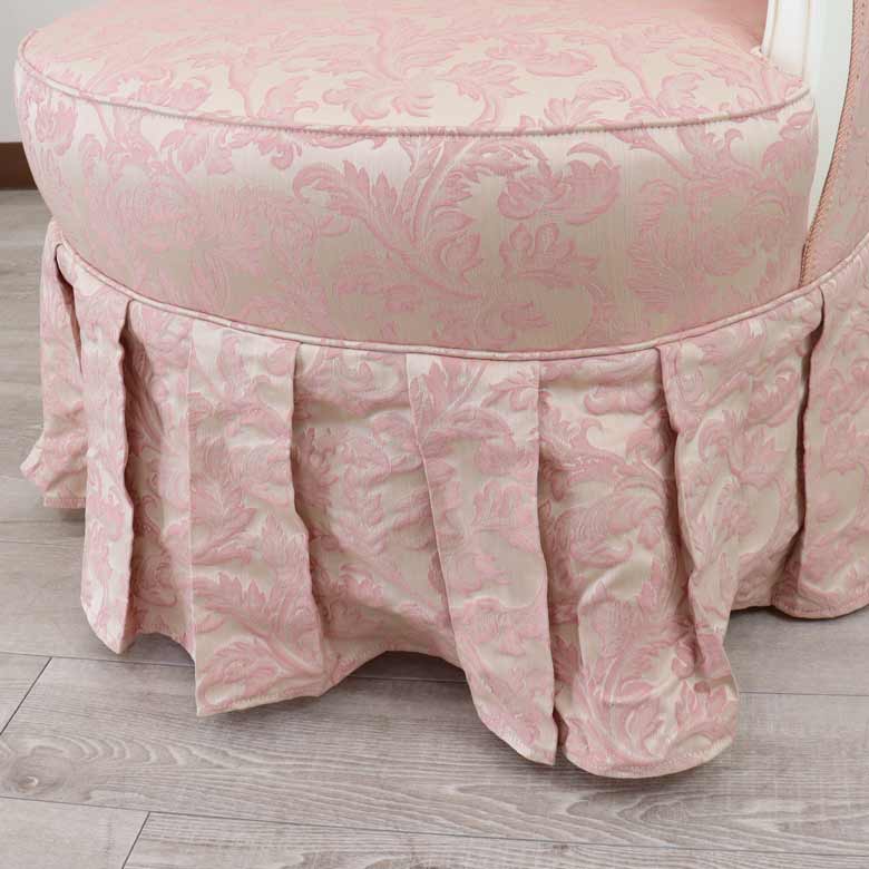 イタリア 一人がけ ソファー ホワイト ピンクアラベスク 785W/COP