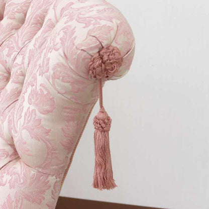 イタリア 一人がけ ソファー ホワイト ピンクアラベスク 785W/COP