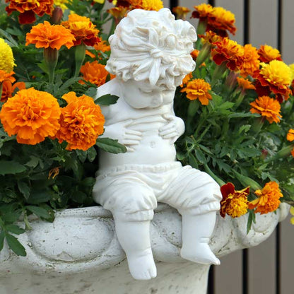 ガーデニング 置物 天使 オーナメント 男の子 メタボくん 高さ17cm