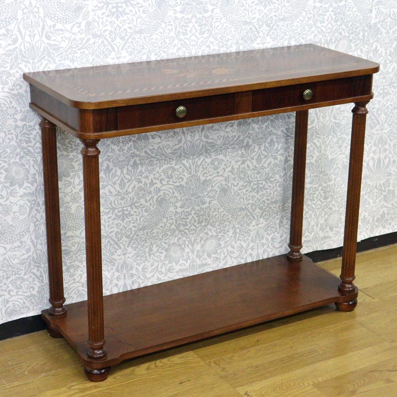 コンソールテーブル 木製 イタリア 猫脚 象嵌 完成品