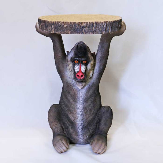 アニマルサイドテーブル マンドリル フラワースタンド かわいい リアル