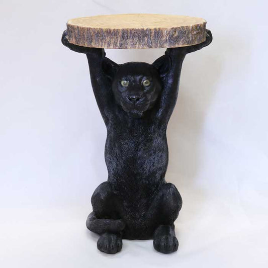 アニマルサイドテーブル クロヒョウ ブラックパンサー フラワースタンド かわいい リアル