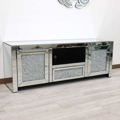 ミラー家具 テレビボード 150cm  ローボード テレビ台 シルバー