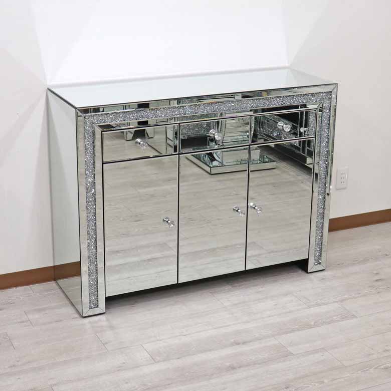 ミラー家具 ローキャビネット 120cm ディスプレイスタンド サイドボード