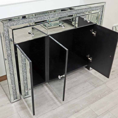 ミラー家具 ローキャビネット 120cm ディスプレイスタンド サイドボード