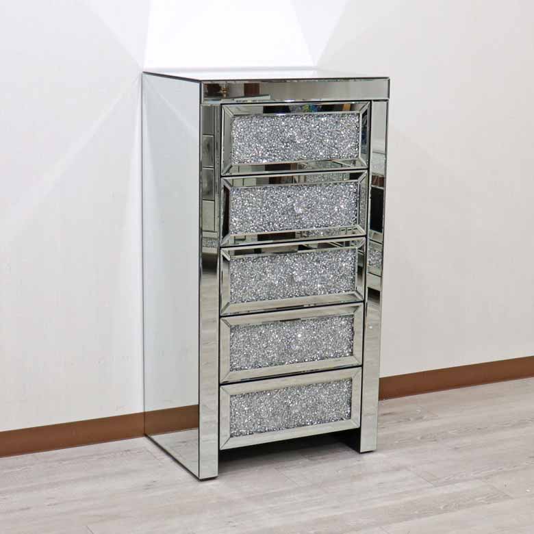 ミラー家具 5段チェスト ディスプレイスタンド サイドテーブル C5