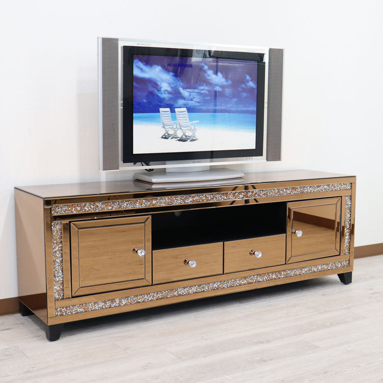 ミラー家具 テレビボード 160cm ゴールド ローボード ローズゴールド