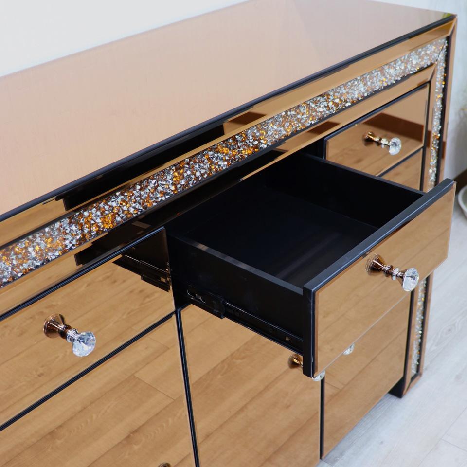 ミラー家具 ローキャビネット 120cm サイドボード ローズゴールド ミラー家具 ローキャビネット 120cm ディスプレイスタンド サイド