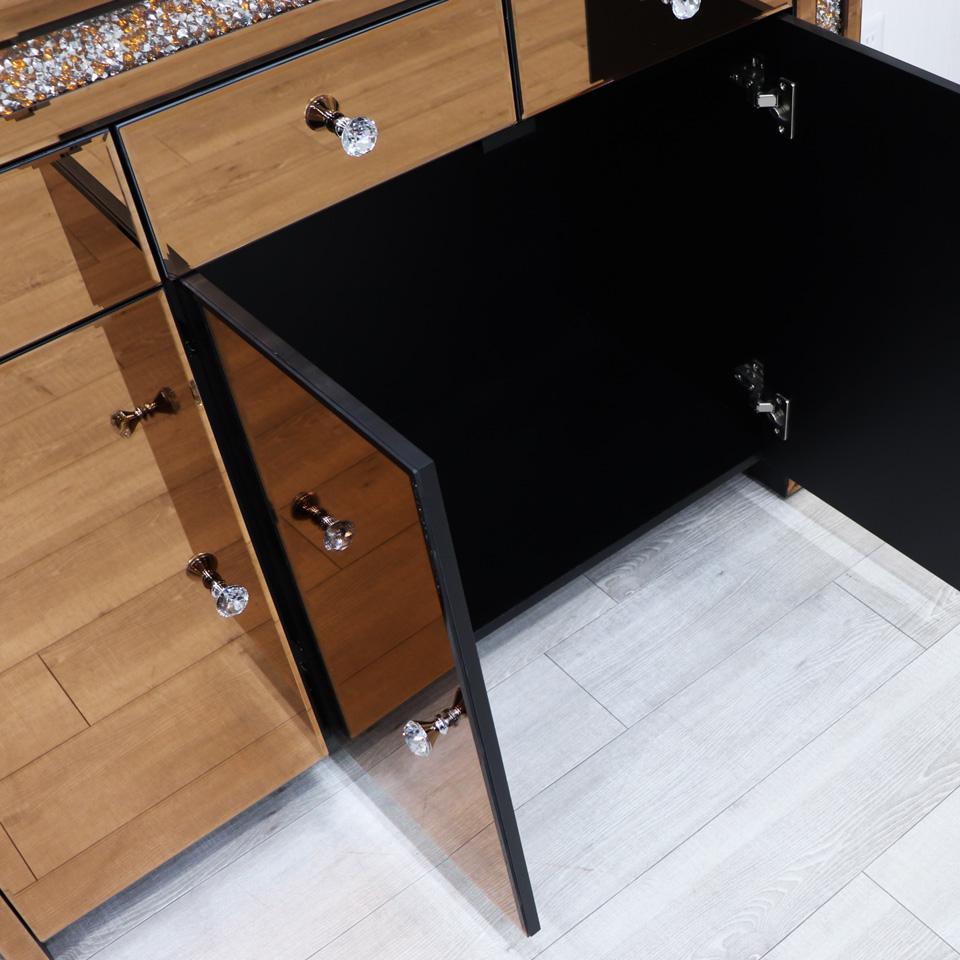 ミラー家具 ローキャビネット 120cm ディスプレイスタンド サイド