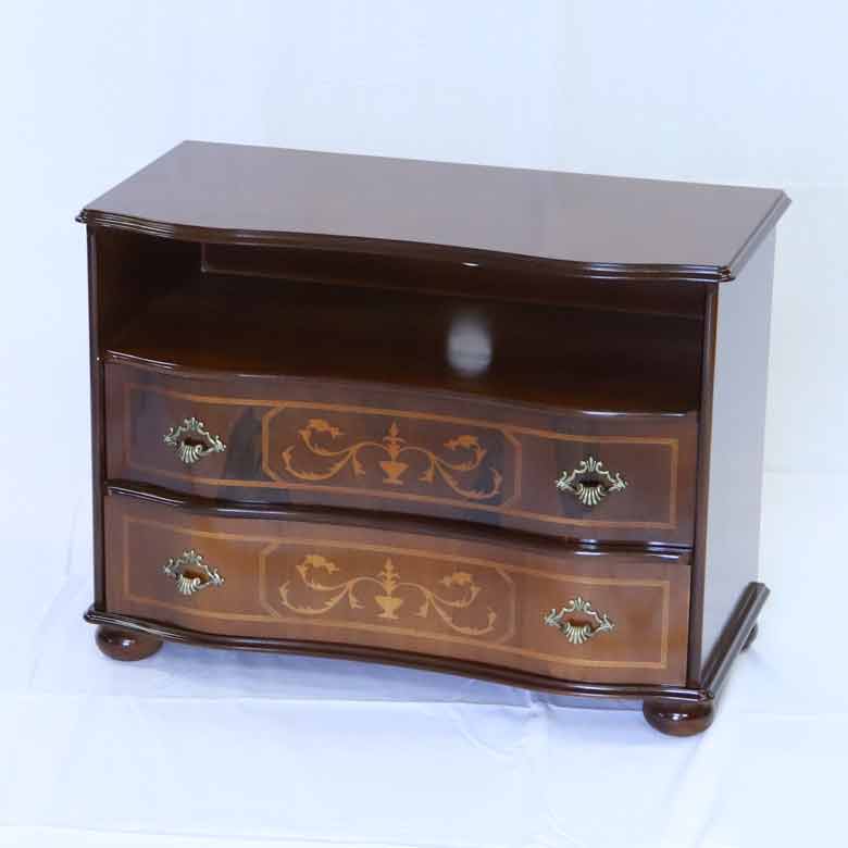 テレビ台 ローボード イタリア 象嵌  75cm 丸脚 902V