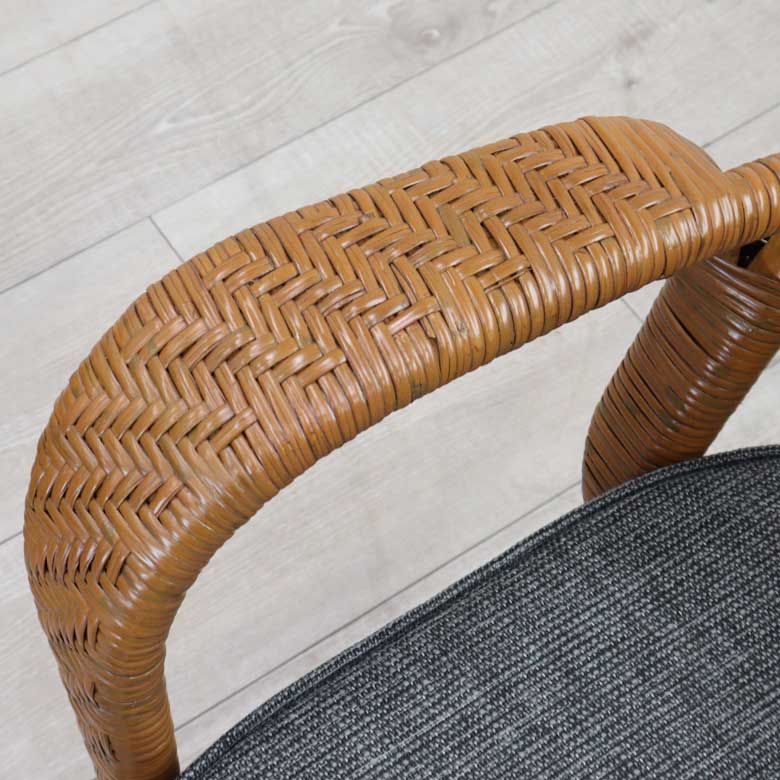 ラタン二人がけソファ クッション2個付き 軽量 ソファー リバーシブル