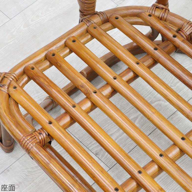 ラタン二人がけソファ クッション2個付き 軽量 ソファー リバーシブル
