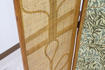 軽量ラタン 3連スクリーン グリーン 衝立 手作り 軽い カバー付き