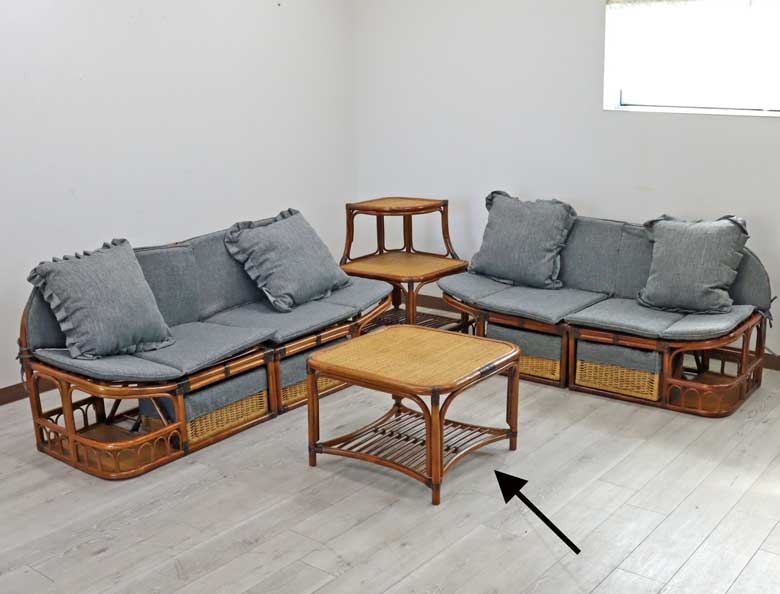 軽量ラタン ローテーブル 手作り 正方形 テーブル 軽い