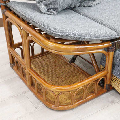 ラタンカウチソファ クッション2個付き 軽量 ソファー セパレート 140