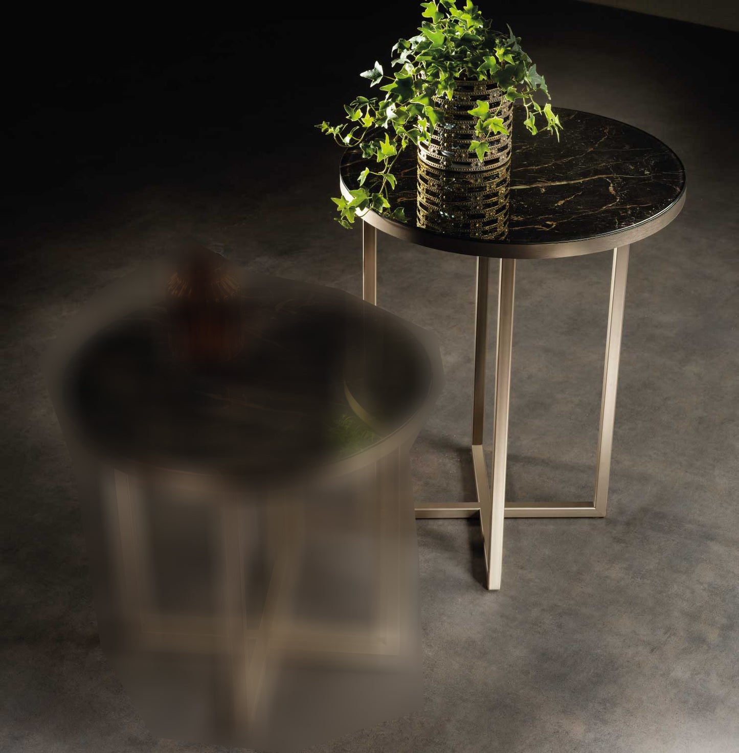 ランプテーブル Φ 50cm ハイタイプ Arredoclassic アレドクラシック ADORA Luce Dark ルーチェダーク 高級家具 イタリア製