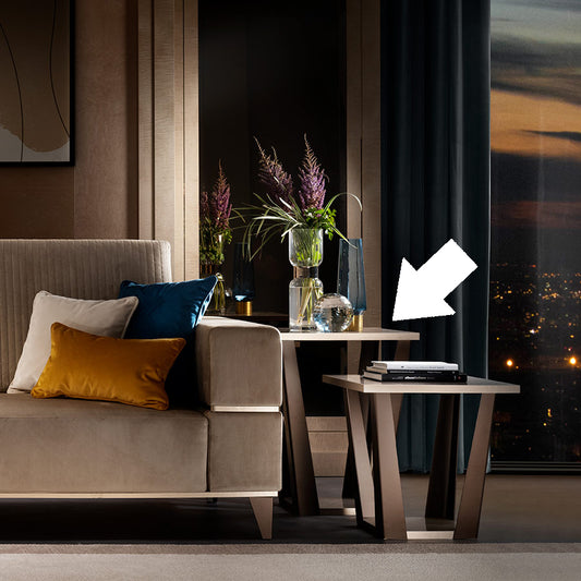 ランプテーブル ハイタイプ 50cm Arredoclassic アレドクラシック ADORA AMBRA アンブラ 正方形 ローテーブル センターターブル 応接 アレドクラシック イタリア製