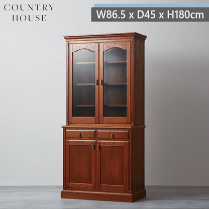 カントリーハウス 2ドア キャビネット オーク材 天然木使用 国産家具 英国調 ブリティッシュ CDB11