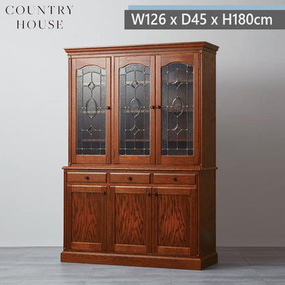 カントリーハウス 3ドア キャビネット オーク材 天然木使用 国産家具 英国調 ブリティッシュ CDB12
