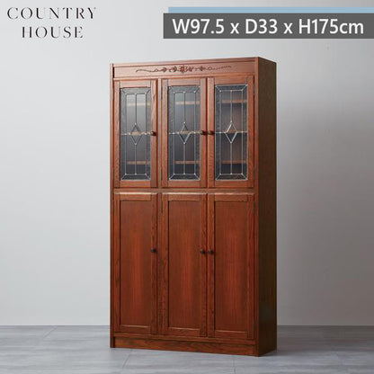 カントリーハウス 3ドア キャビネット オーク材 天然木使用 国産家具 英国調 ブリティッシュ CDB22