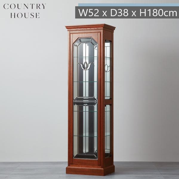 カントリーハウス キュリオケース ガラスケース  ショーケース L オーク材 天然木使用 国産家具 英国調 ブリティッシュ CLB51