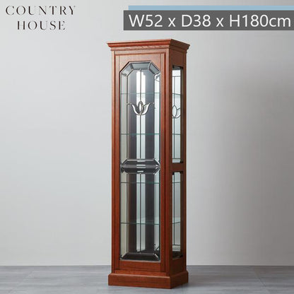 カントリーハウス キュリオケース ガラスケース  ショーケース L オーク材 天然木使用 国産家具 英国調 ブリティッシュ CLB51