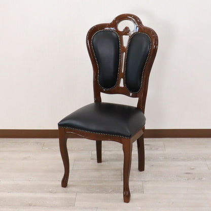 サルタレッリ フローレンス ダイニングチェア ブラックレザー ウォールナット GIGLIO