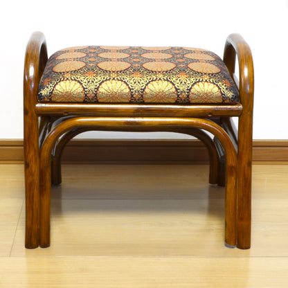 和風スツール ラタン スタッキング 仏壇前用スツール 軽量 菊模様