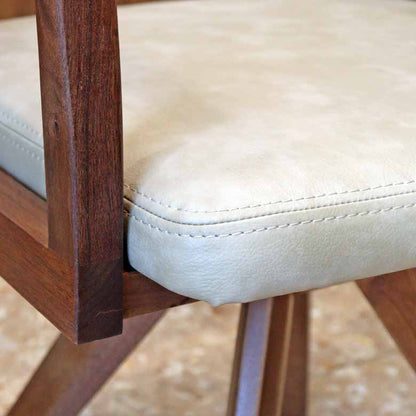 シギヤマ家具 回転チェア レブル ダイニングチェア 合皮 アイボリー ダークブラウン REBEL