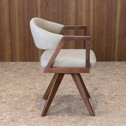 シギヤマ家具 回転チェア レブル ダイニングチェア 合皮 アイボリー ダークブラウン REBEL