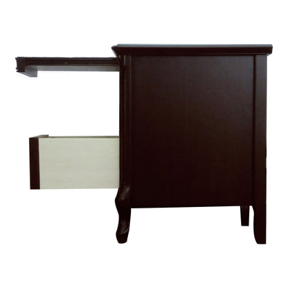 ナイトテーブル サイドテーブル 2口 コンセント付 スライドカウンター付 東海家具 フルール DM マホガニー ダークブラウン 783222