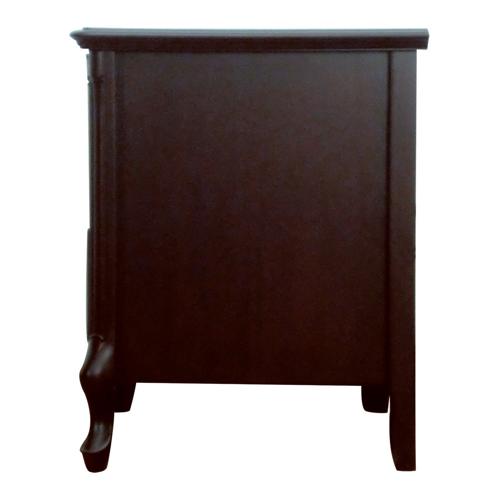 ナイトテーブル サイドテーブル 2口 コンセント付 スライドカウンター付 東海家具 フルール DM マホガニー ダークブラウン 783222