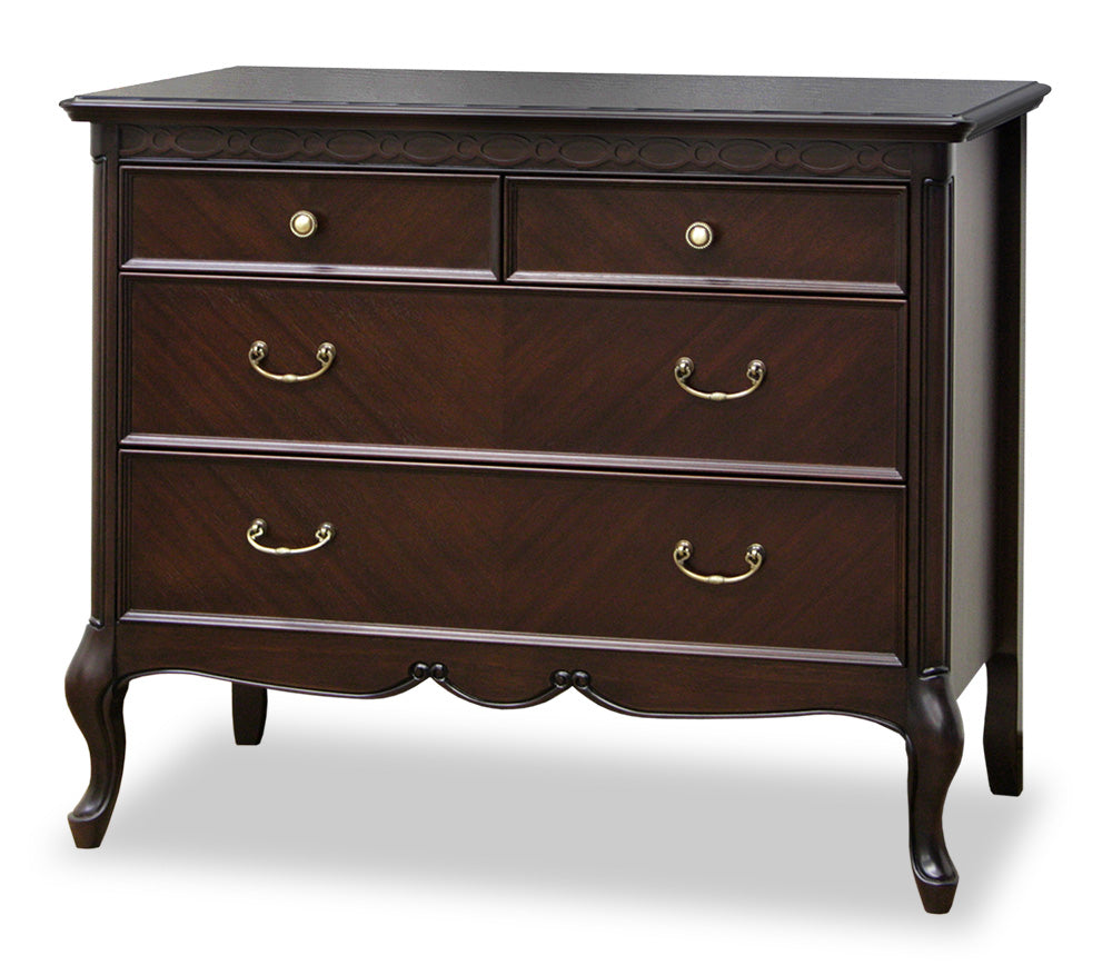 チェスト ローチェスト タンス 衣類収納 幅85cm 東海家具 フルール DM チェスト85 マホガニー ダークブラウン 783208