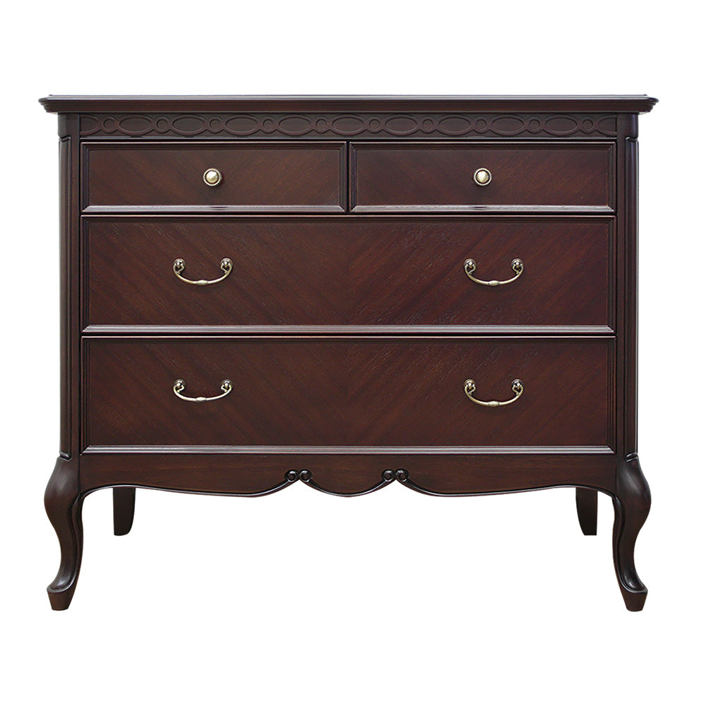 チェスト ローチェスト タンス 衣類収納 幅85cm 東海家具 フルール DM チェスト85 マホガニー ダークブラウン 783208