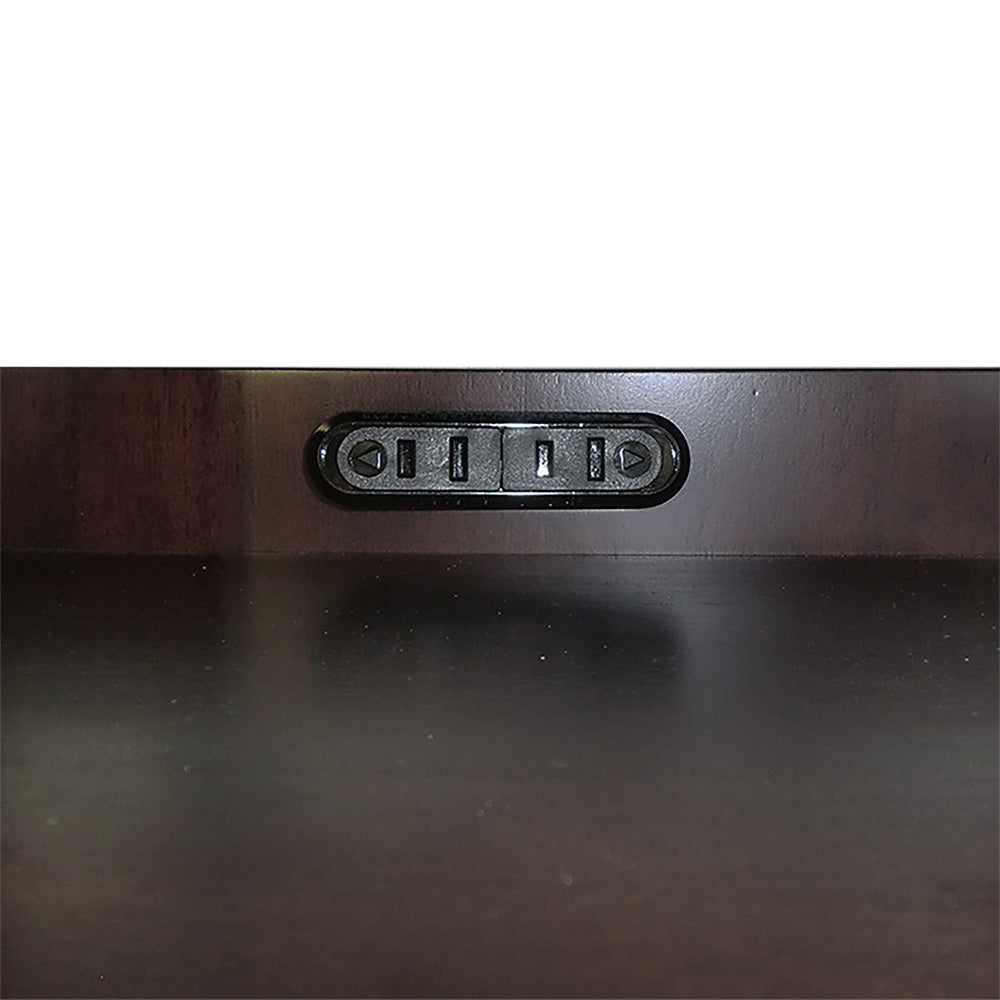 ナイトテーブル サイドテーブル 2口 コンセント付 スライドカウンター付 東海家具 フルール DM マホガニー ダークブラウン 783222