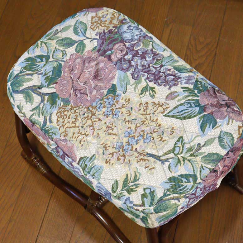軽量ラタン スクエア スツール 手作り 椅子 軽い 花柄