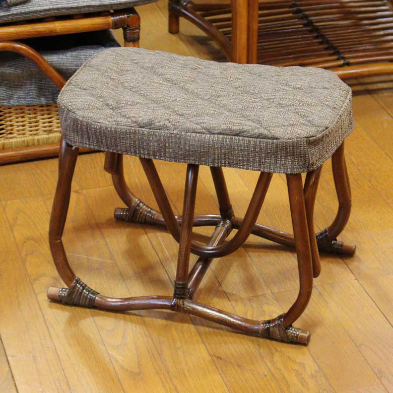 軽量ラタン スクエア スツール 手作り 椅子 軽い MR