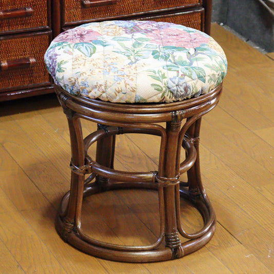 軽量ラタン 回転 スツール 手作り 椅子 軽い 花柄