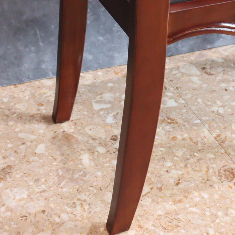 マホガニー 肘付玄関イス 両肘 スツール イス 合皮 チェア ベンチ