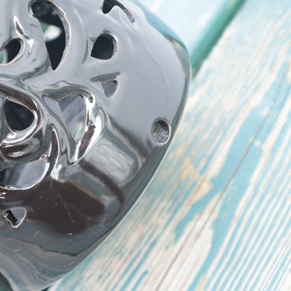 傘立て アンブレラスタンド 陶器製 透かし彫りアート ブラック モダン アート かさ立て エントランス 玄関