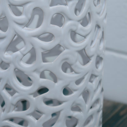 傘立て アンブレラスタンド 陶器製 透かし彫りアート ホワイト 白 モダン アート かさ立て エントランス 玄関