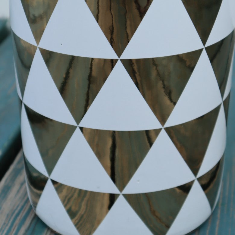 傘立て アンブレラスタンド 陶器製 ホワイト x ゴールド 白 金 モダン アート かさ立て エントランス 玄関