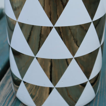 傘立て アンブレラスタンド 陶器製 ホワイト x ゴールド 白 金 モダン アート かさ立て エントランス 玄関