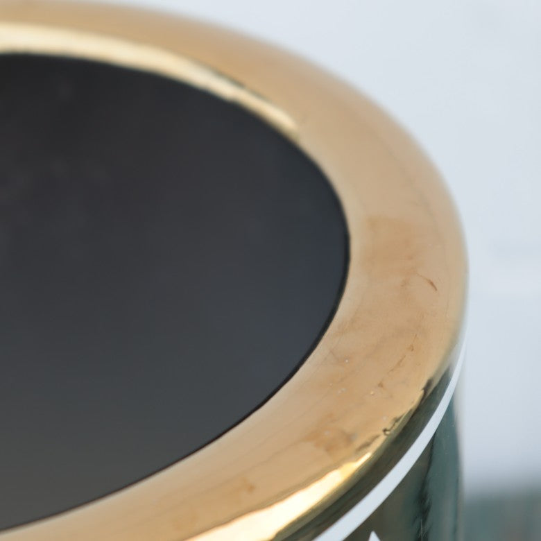 傘立て アンブレラスタンド 陶器製 ホワイト x ゴールド 白 金 モダン アート かさ立て エントランス 玄関