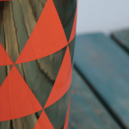 傘立て アンブレラスタンド 陶器製 オレンジ x ゴールド モダン アート かさ立て エントランス 玄関