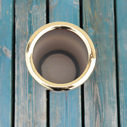 傘立て アンブレラスタンド 陶器製 オレンジ x ゴールド モダン アート かさ立て エントランス 玄関