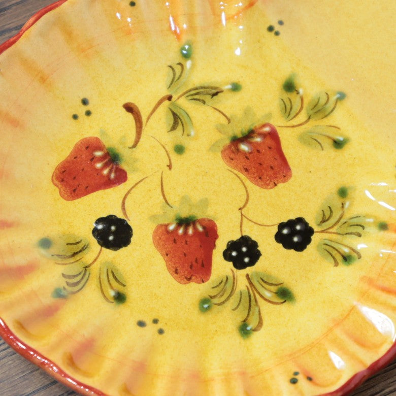 ポルトガル製 モーニングプレート ストロベリー 陶器 ベリー柄