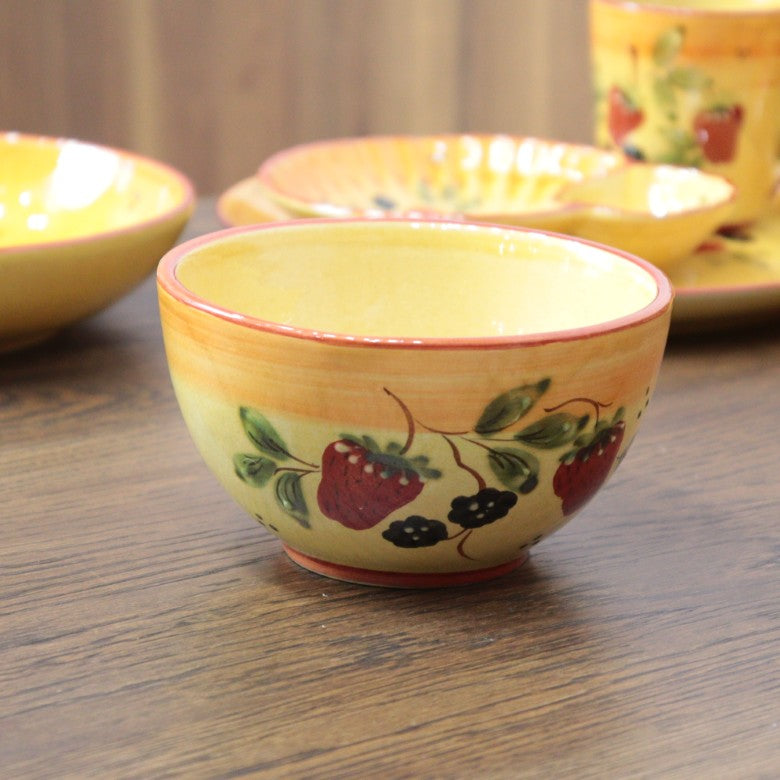 ポルトガル製 カフェオレボウル 椀 サラダボウル ストロベリー 陶器 ベリー柄